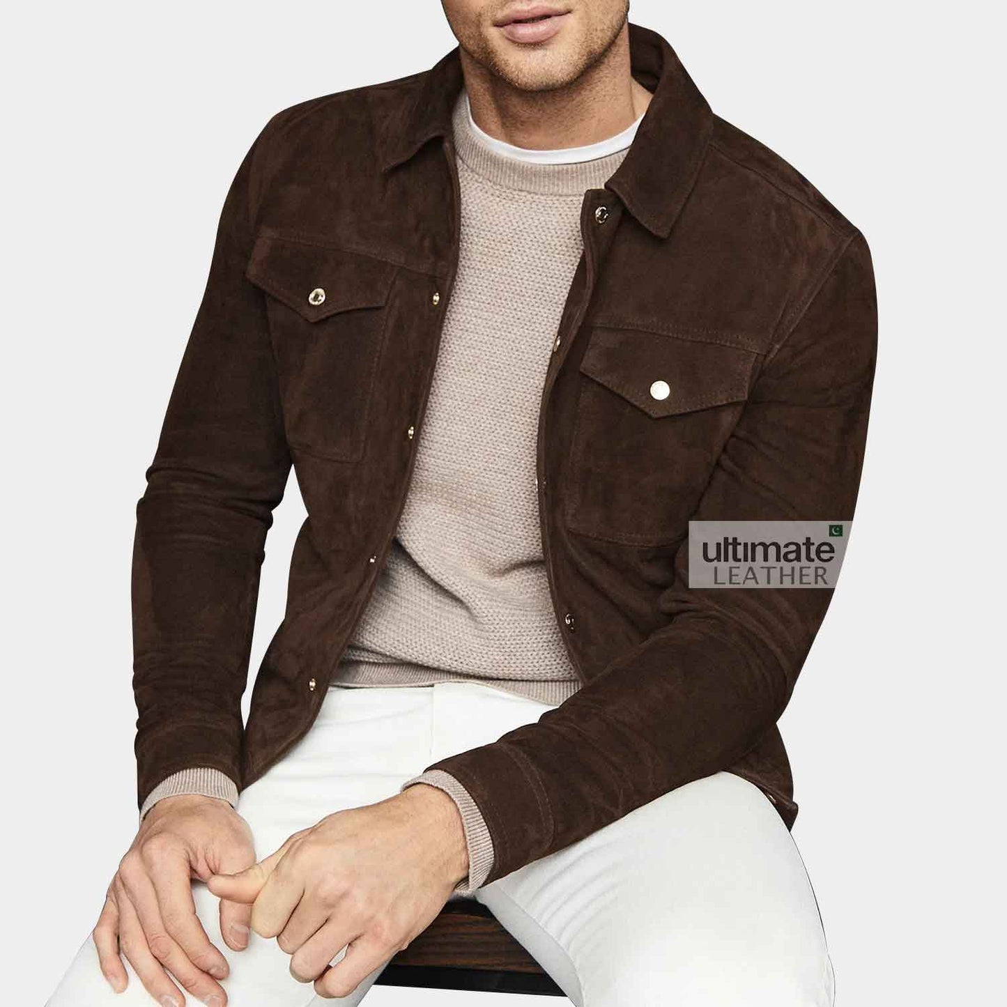 Men's Dark Brown Suede Jacket