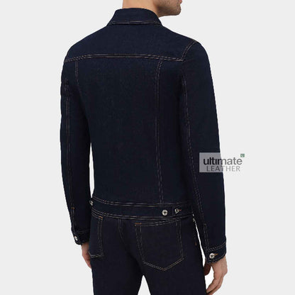 Mens Dark Blue Denim Jacket