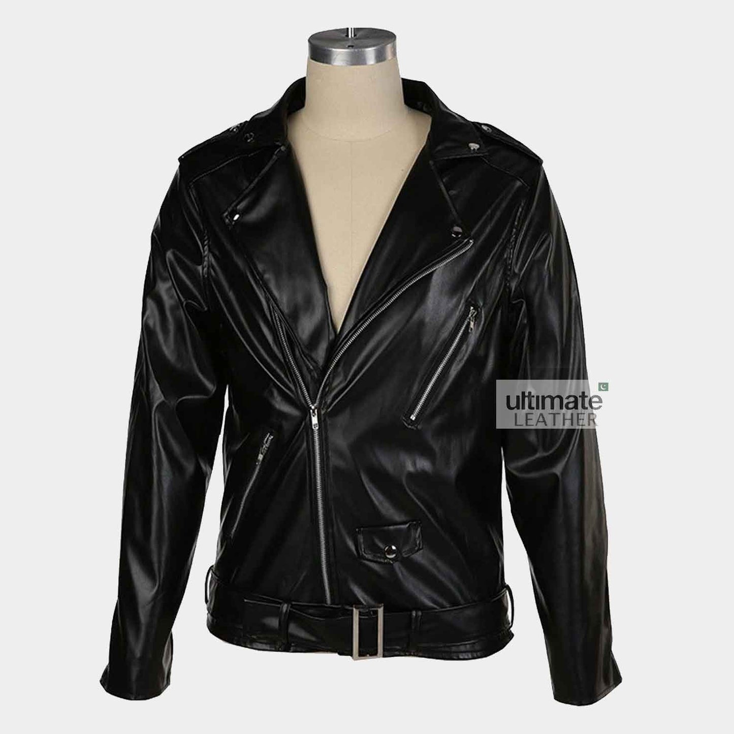 Mens Motorcycle Faux Leather Jacket