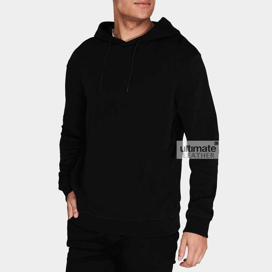 Men's Fleece Black Hoodie Jacket