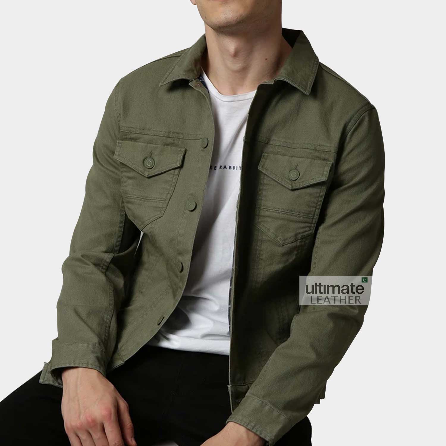 Men's Green Cotton Jacket
