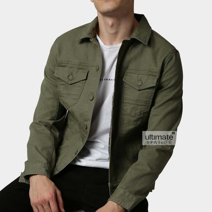 Men's Green Cotton Jacket