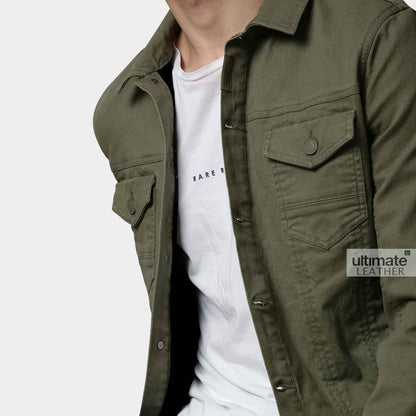 Men's Green Cotton Jacket