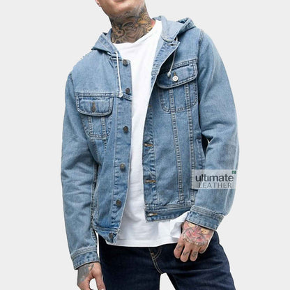 Men's Hooded Denim Jacket