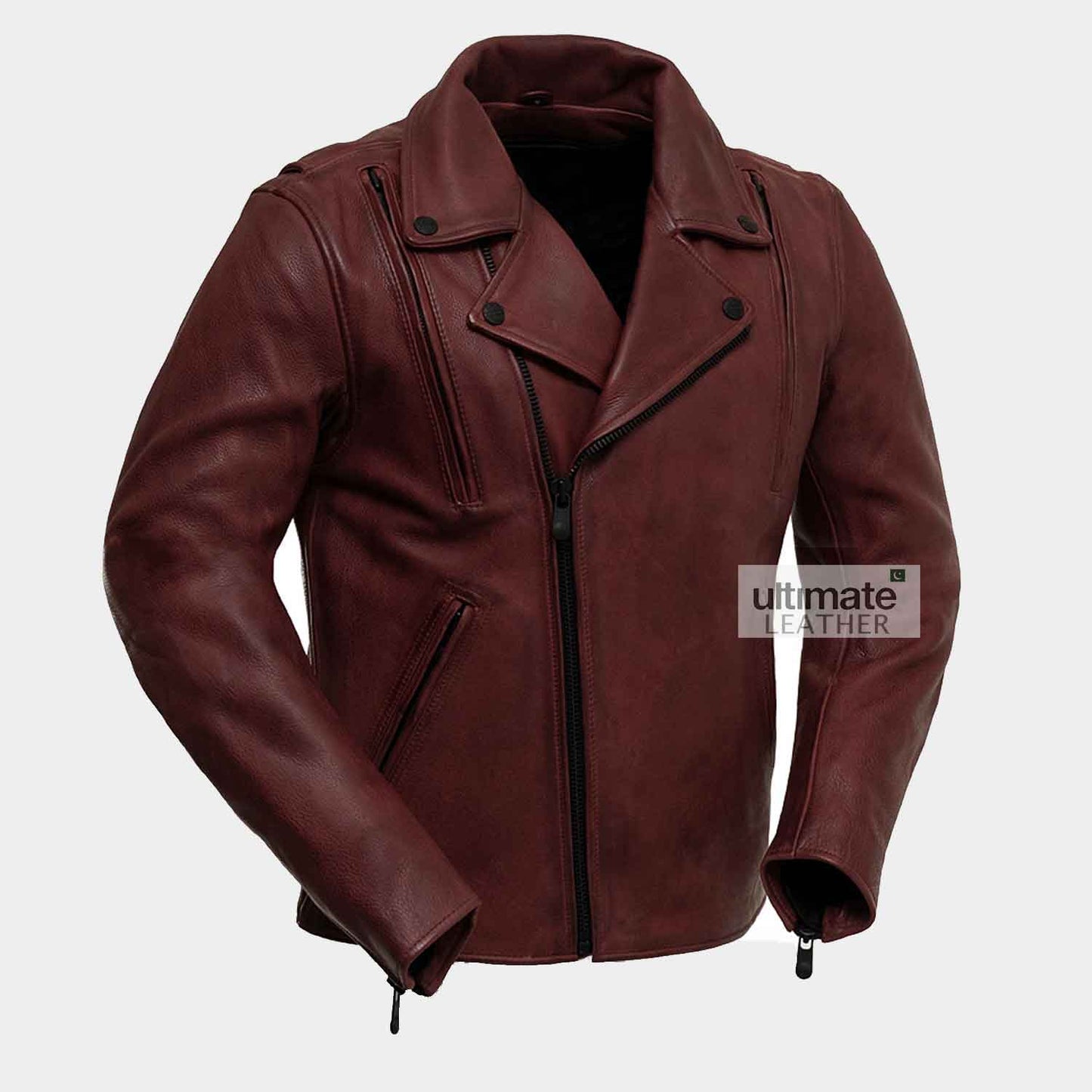 Mens Motorcycle Tan Brown Leather Jacket