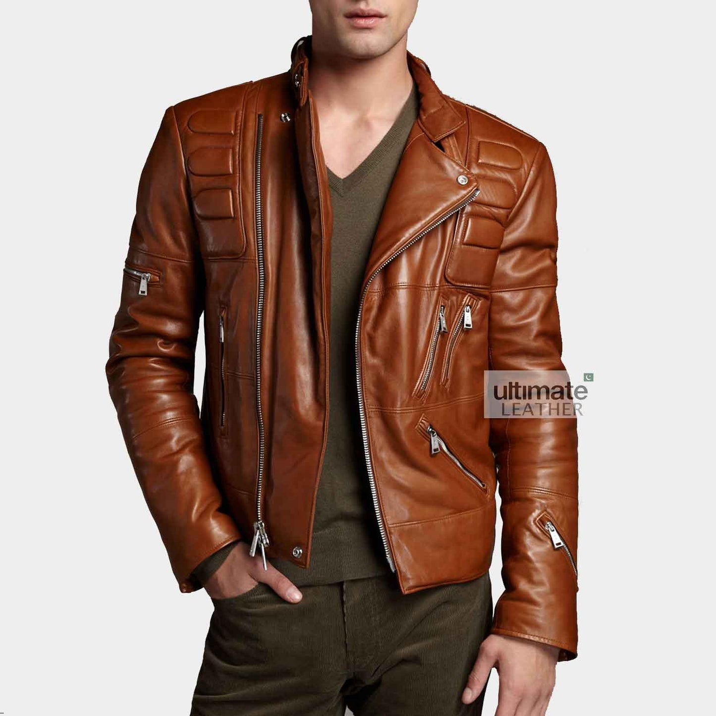 Mens Vintage Motorcycle Leather Jacket