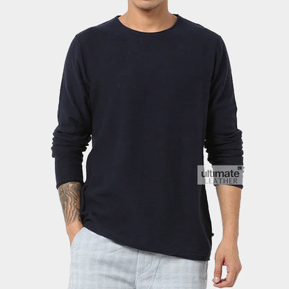 Men's Navy Blue Fleece T-Shirt