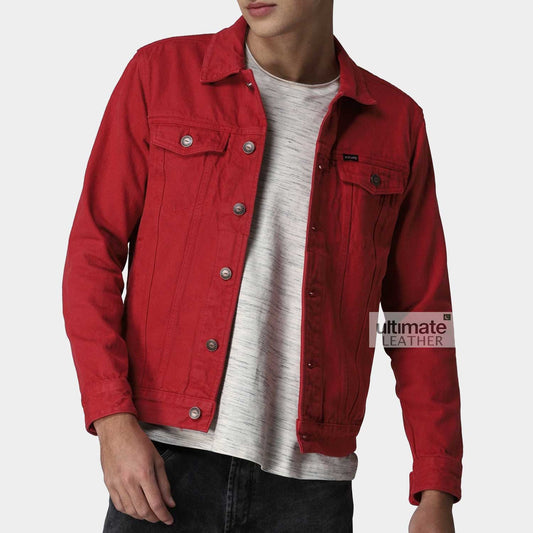 Men's Red Cotton Jacket
