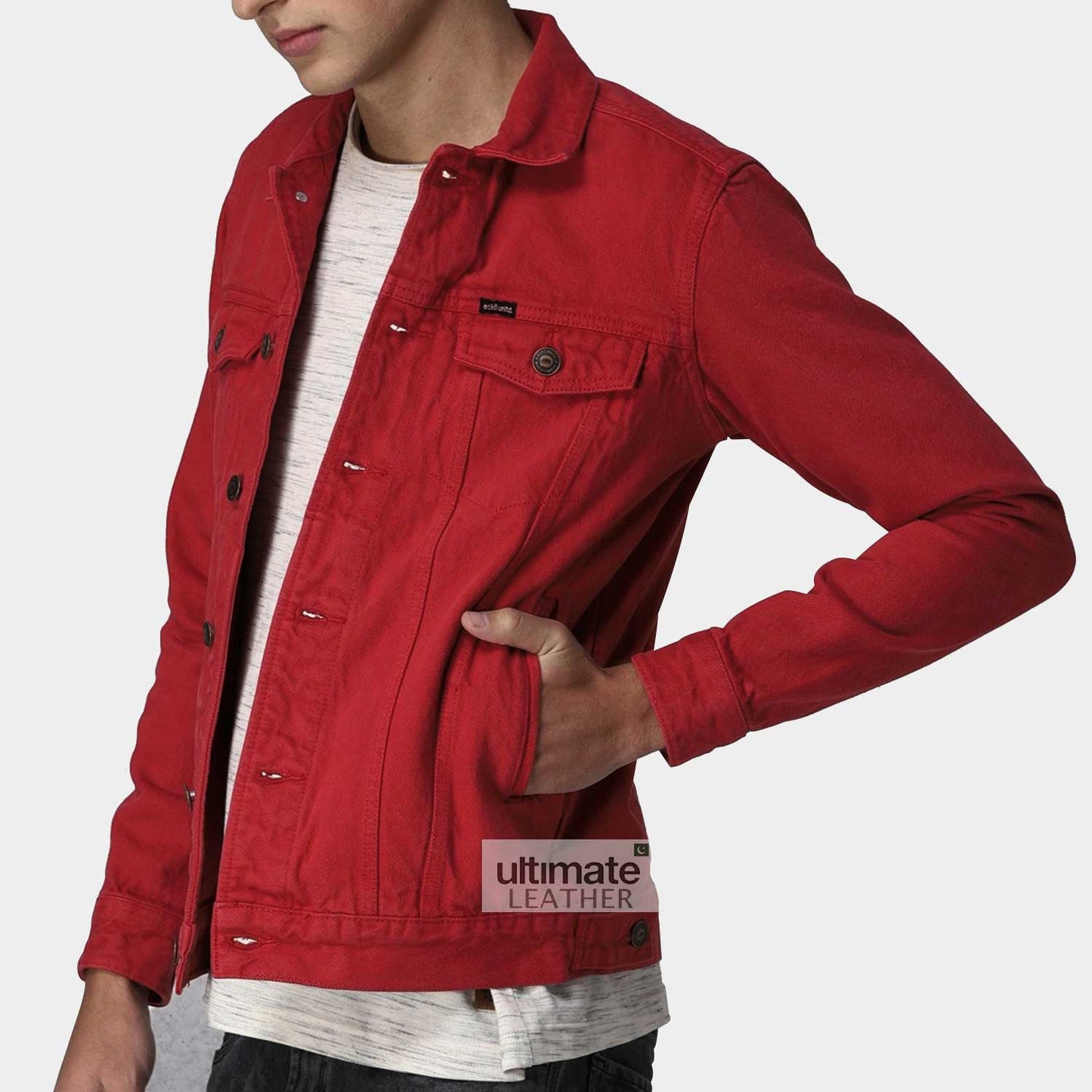 Men's Red Cotton Jacket