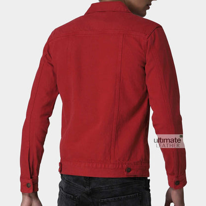 Men's Red Cotton Jacket
