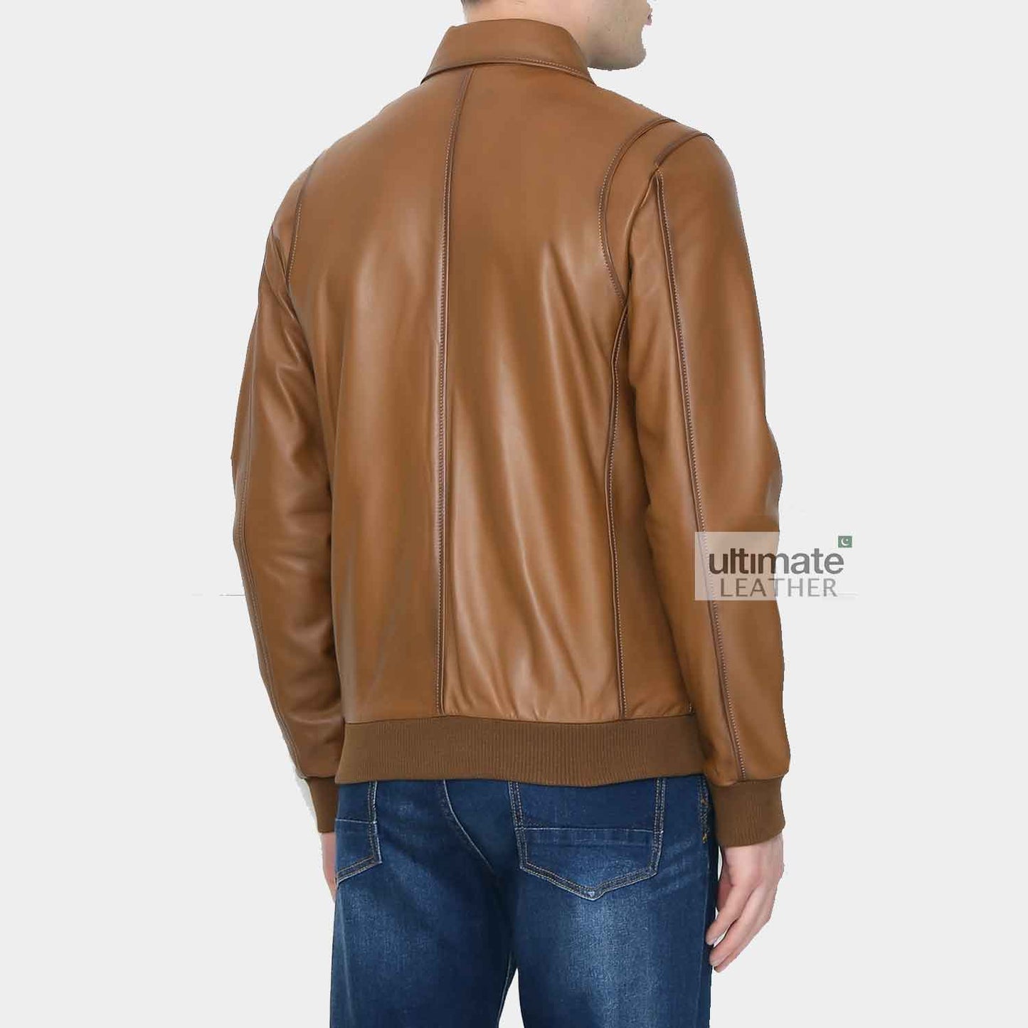 Mens Vintage Style Bomber Leather Jacket