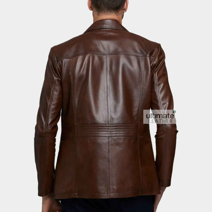 Men's Brown Casual Leather Jacket