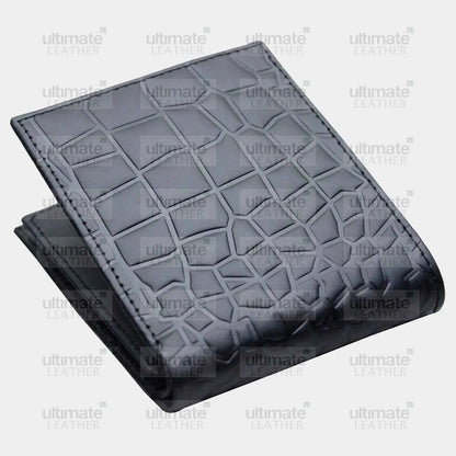 Men's Navy Blue Crocodile Wallet