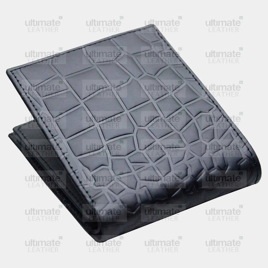 Men's Navy Blue Crocodile Wallet