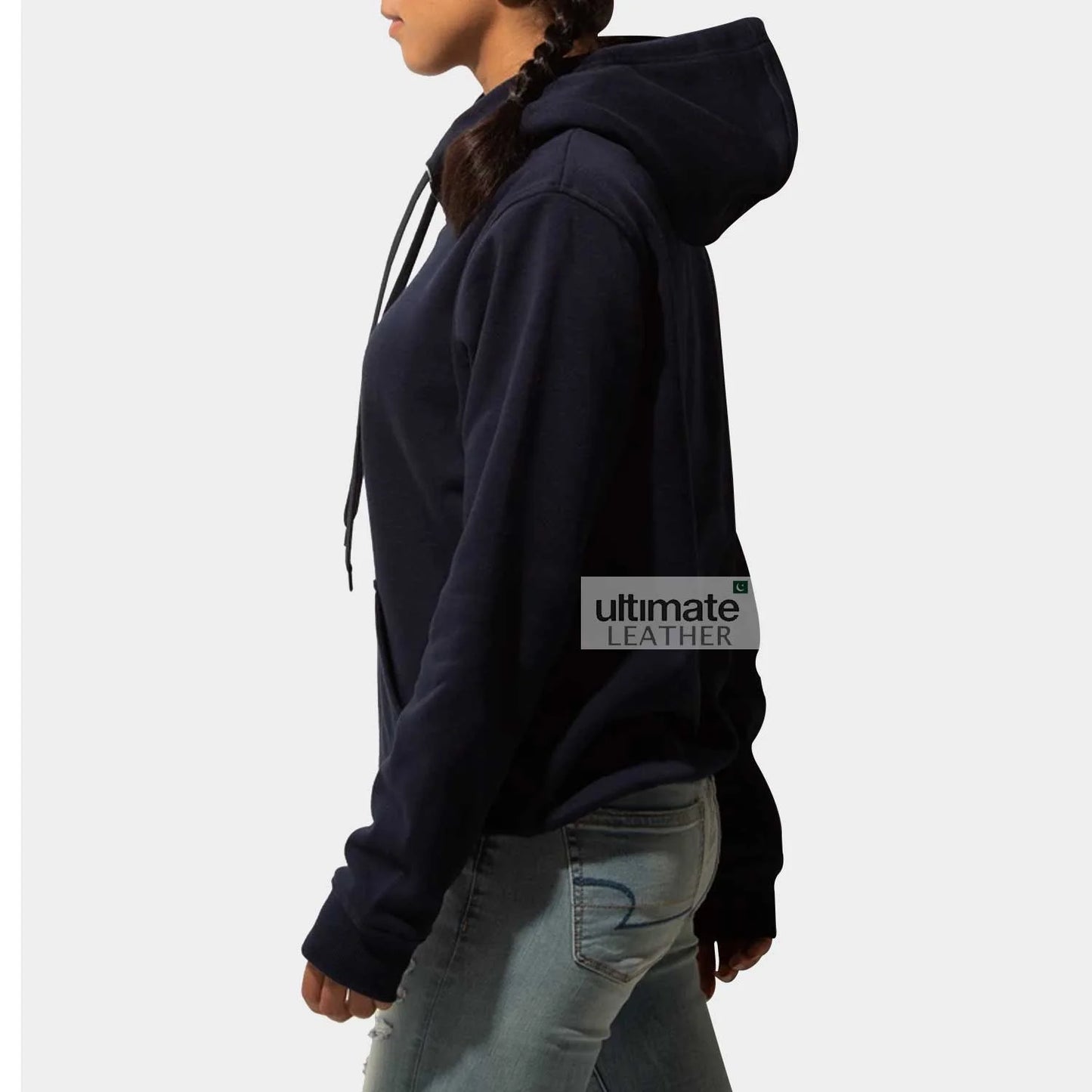 Women's Navy Blue Fleece Hoodie