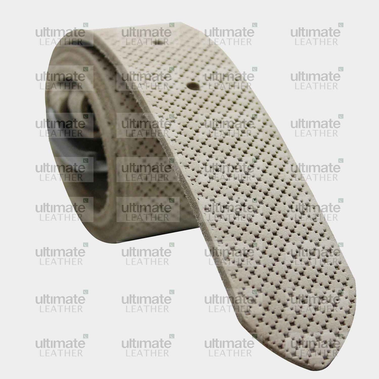 Men's Off White Leather Belt