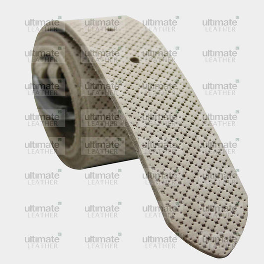 Men's Off White Leather Belt