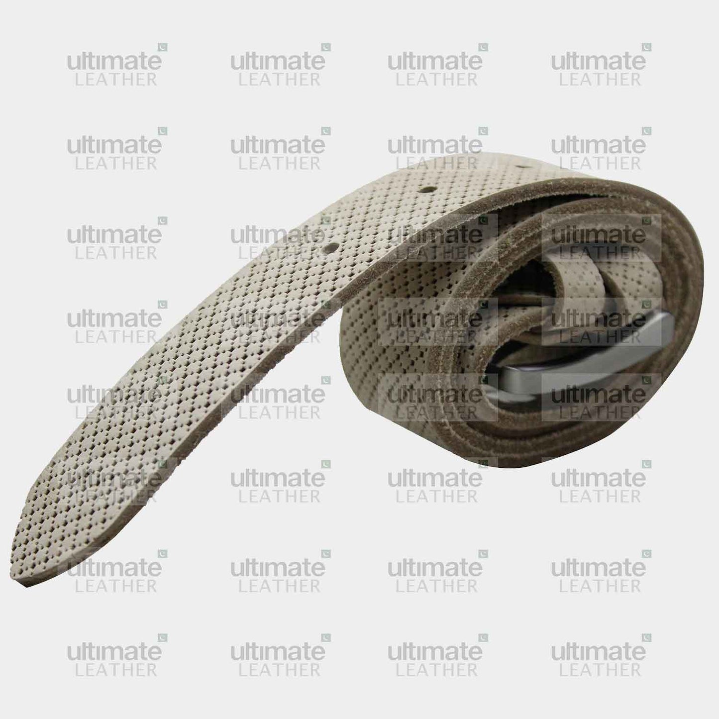 Men's Off White Leather Belt