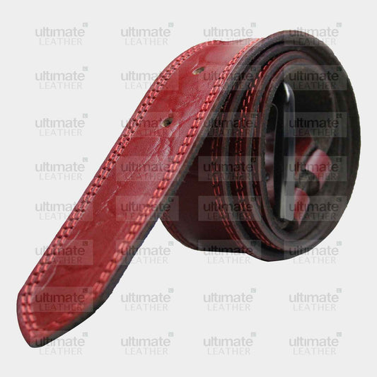 Men's Red Crocodile Belt