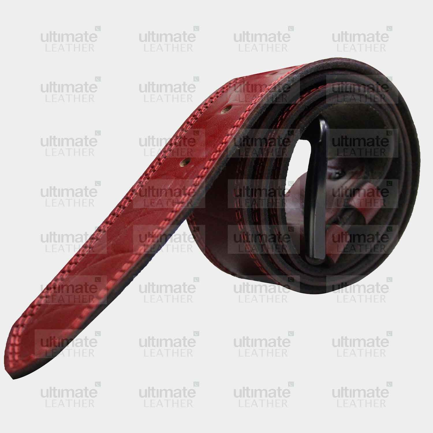 Men's Red Crocodile Belt