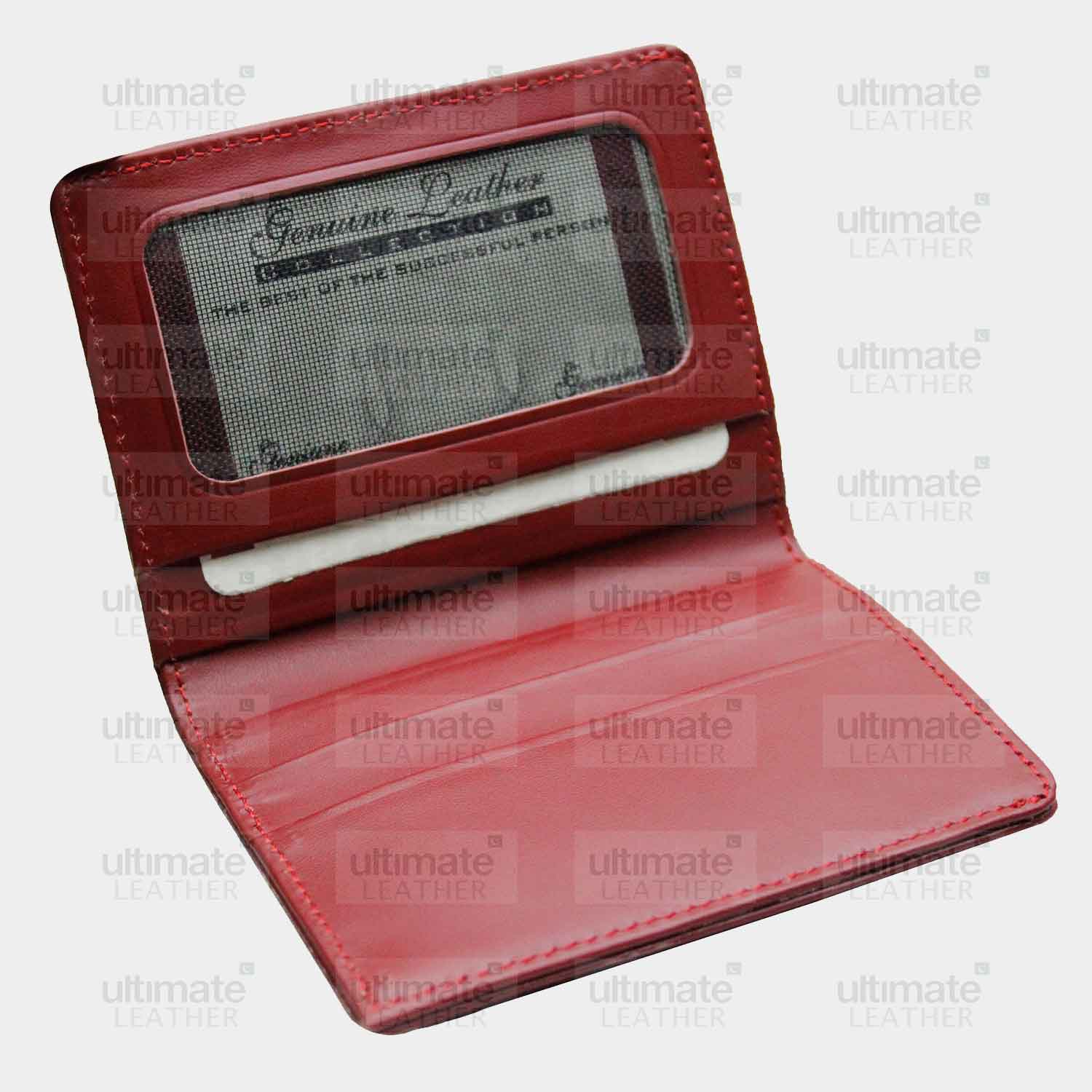 Men's Red Leather Card Holder