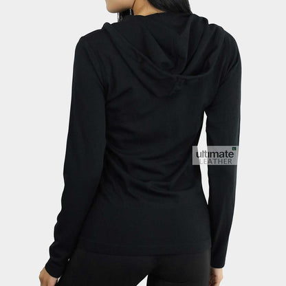 Women's Black Fleece Pocket Hoodie