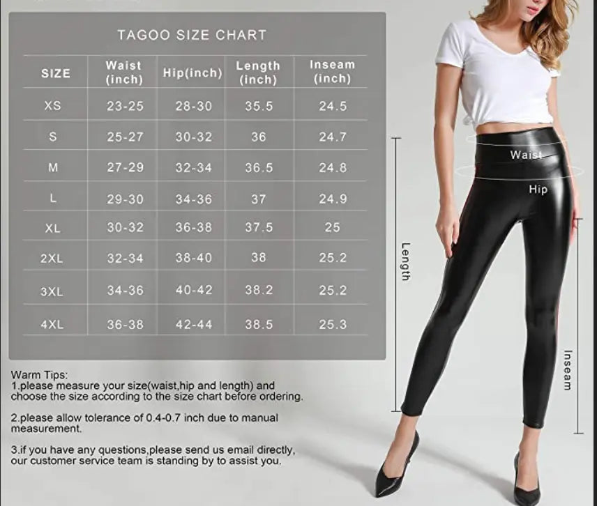 Womens Black Skinny Tight Legging Leather Pant