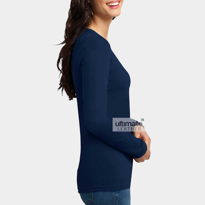 Women's V Neck Navy Blue T-Shirt
