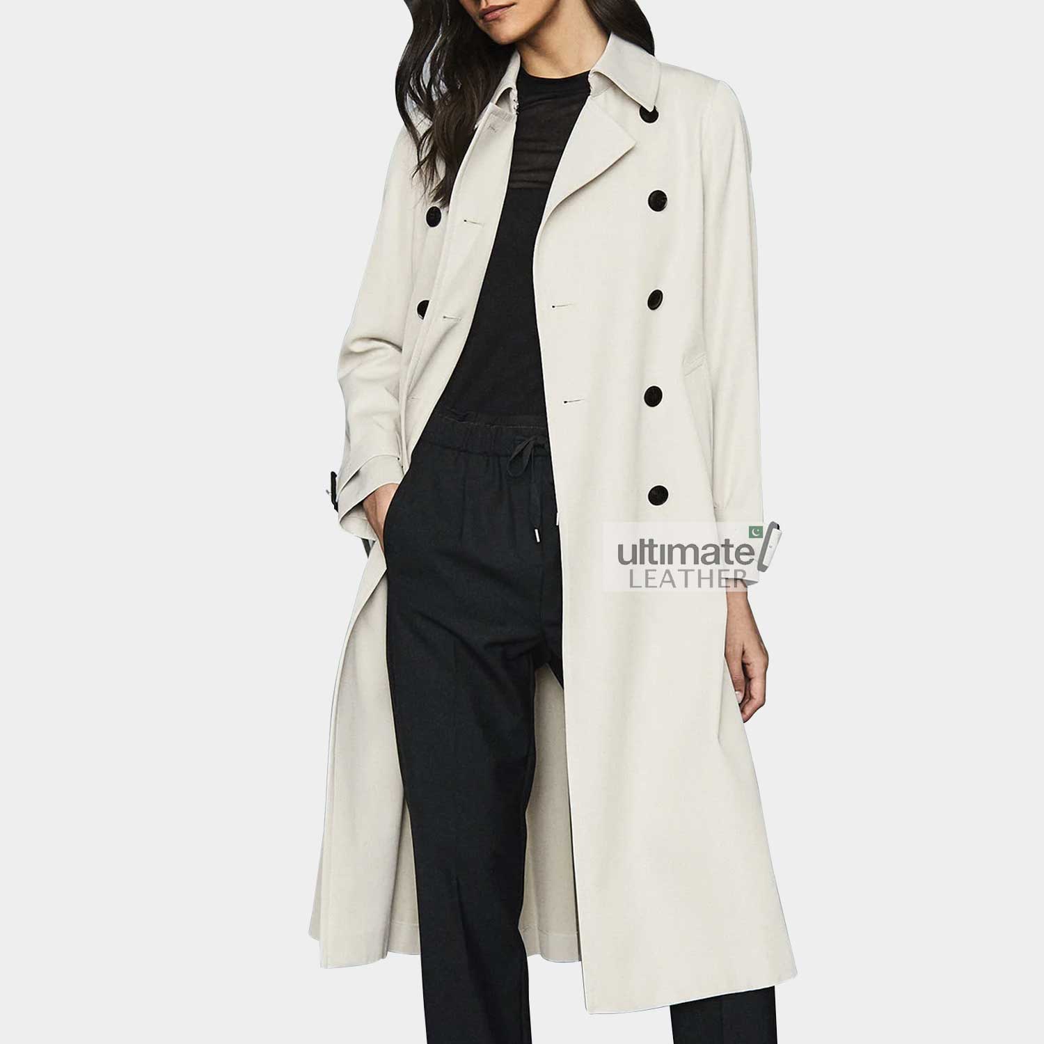 Women's White Long Coat