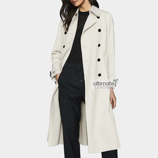 Women's White Long Coat