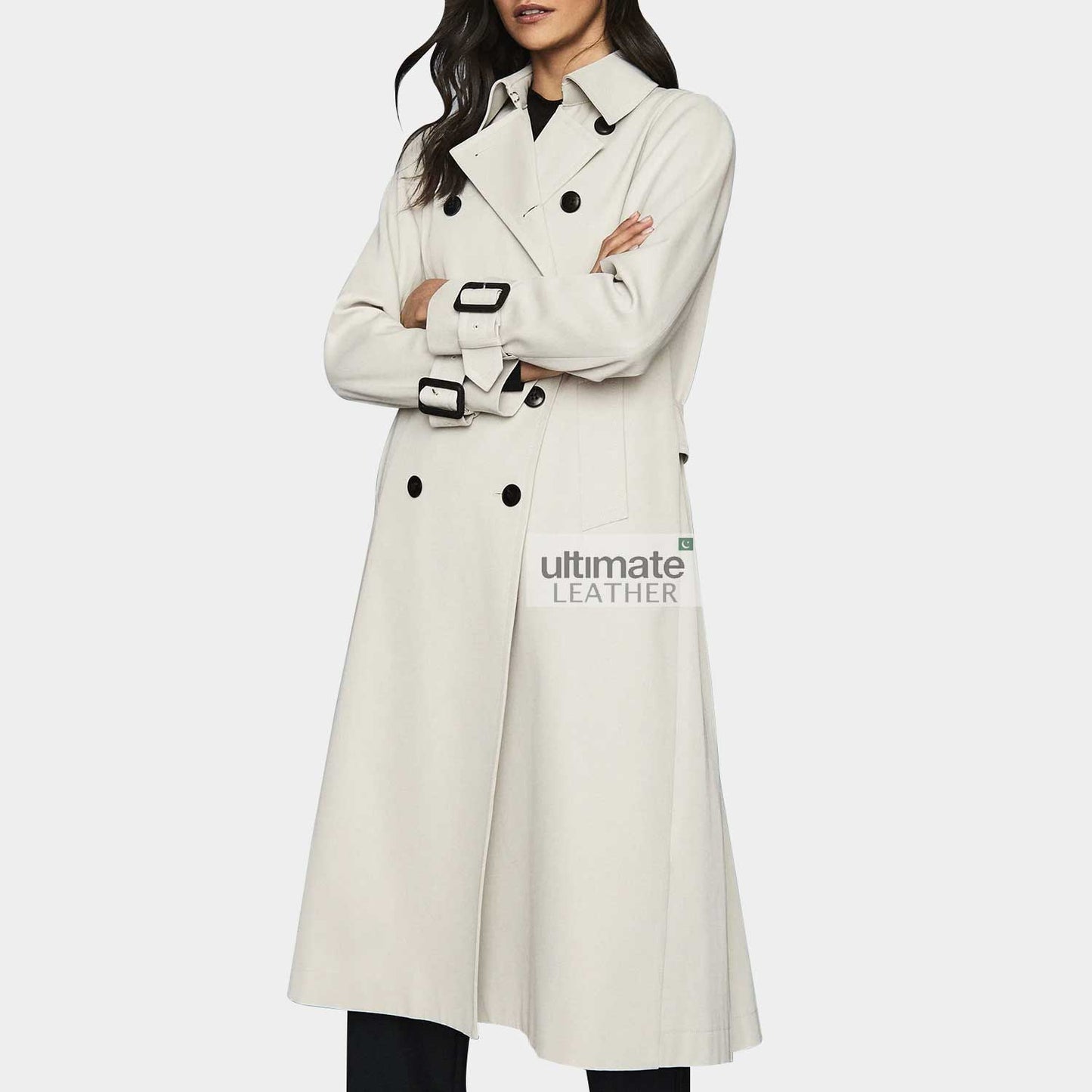 Women's White Long Coat