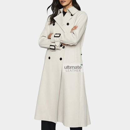 Women's White Long Coat