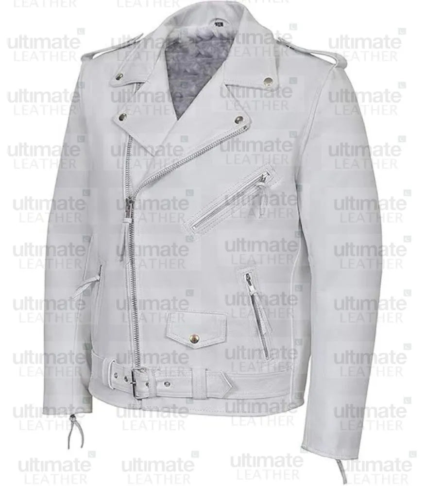 Vintage Brando White Leather Jacket