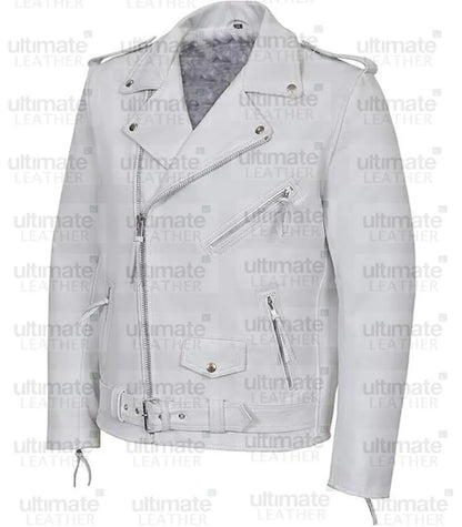 Vintage Brando White Leather Jacket