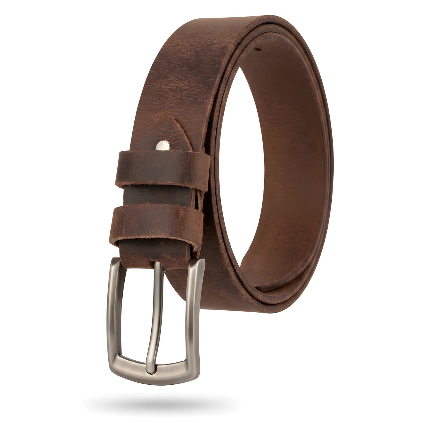 Vintage Brown Genuine Leather Belt for Men