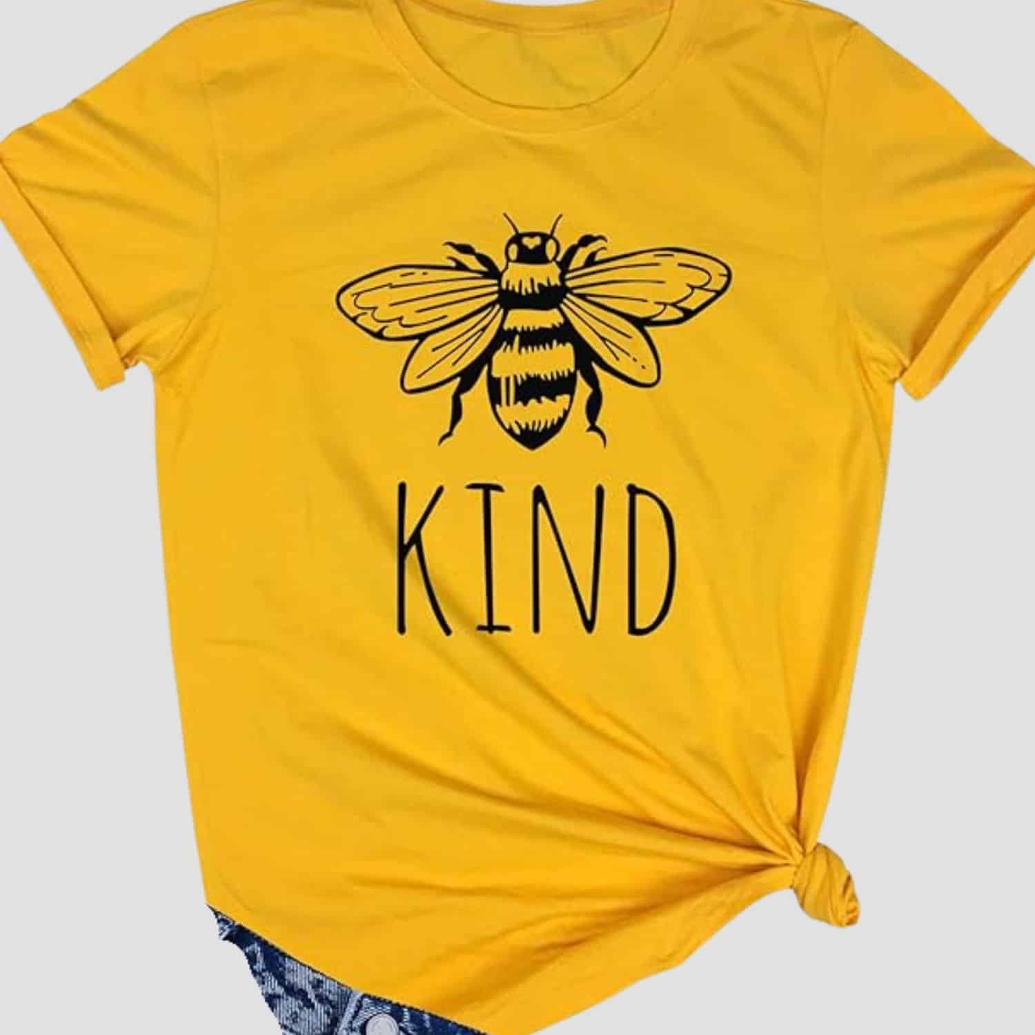 Women Cute Funny Kind Yellow T-Shirts