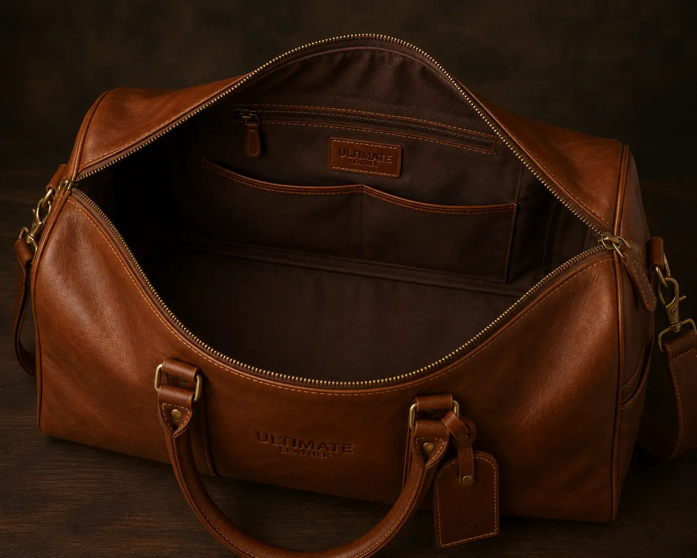Duffle Brown Leather Bag