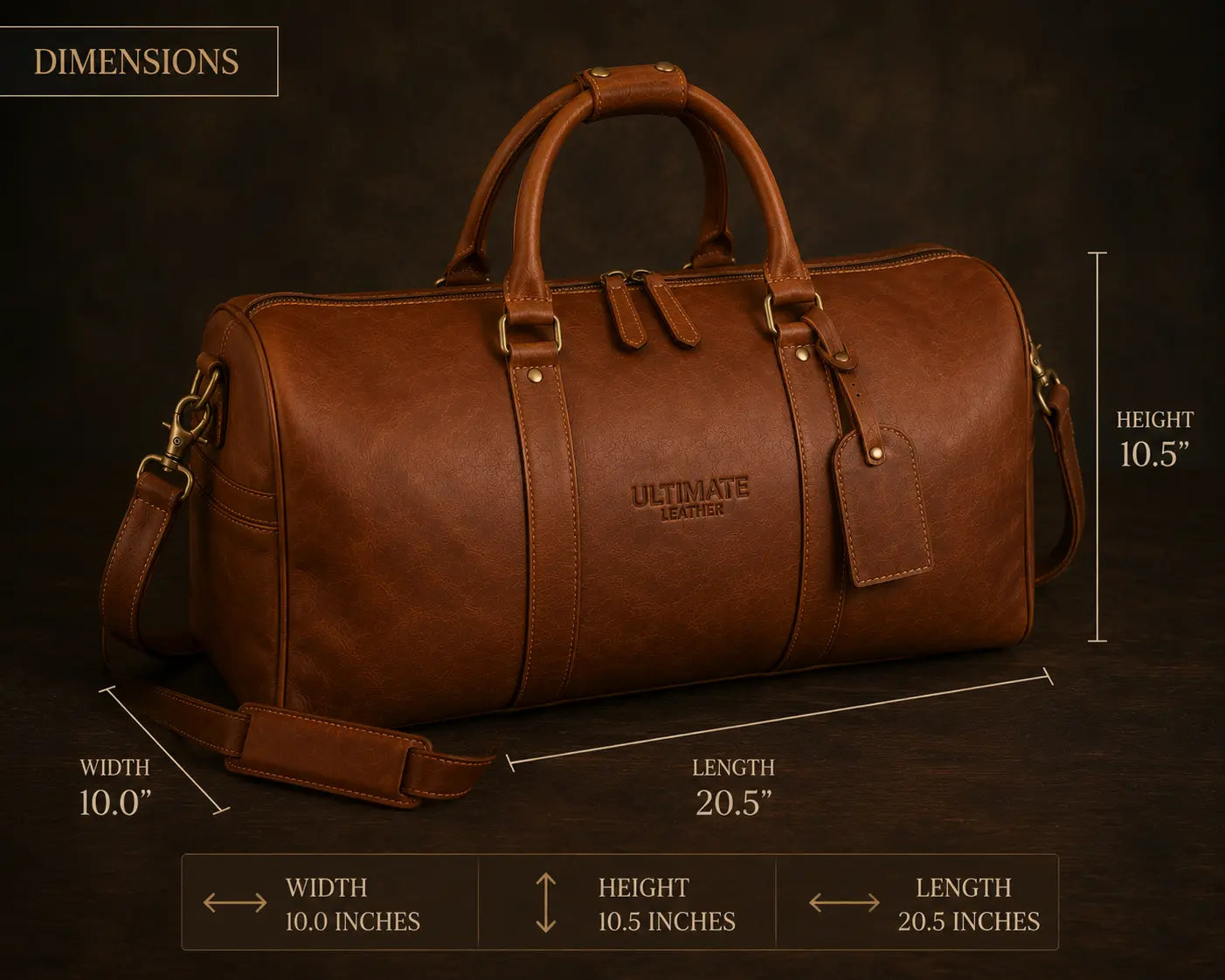 Duffle Brown Leather Bag