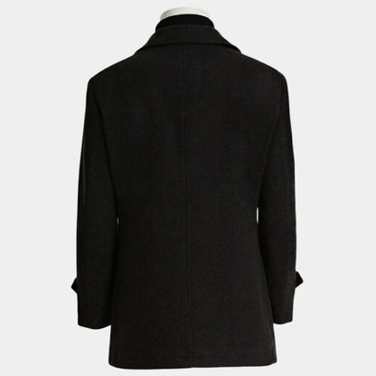 Mens Black Wool Pea Coat