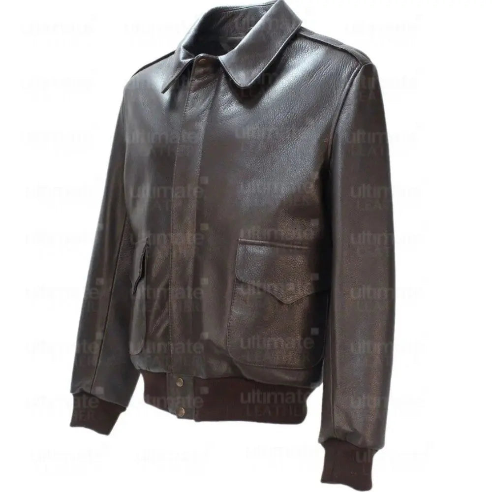 A-2 Flight Bomber Dark Brown Men's Leather Jacket