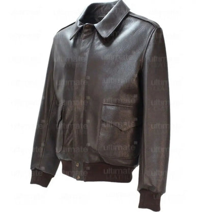A-2 Flight Bomber Dark Brown Men's Leather Jacket