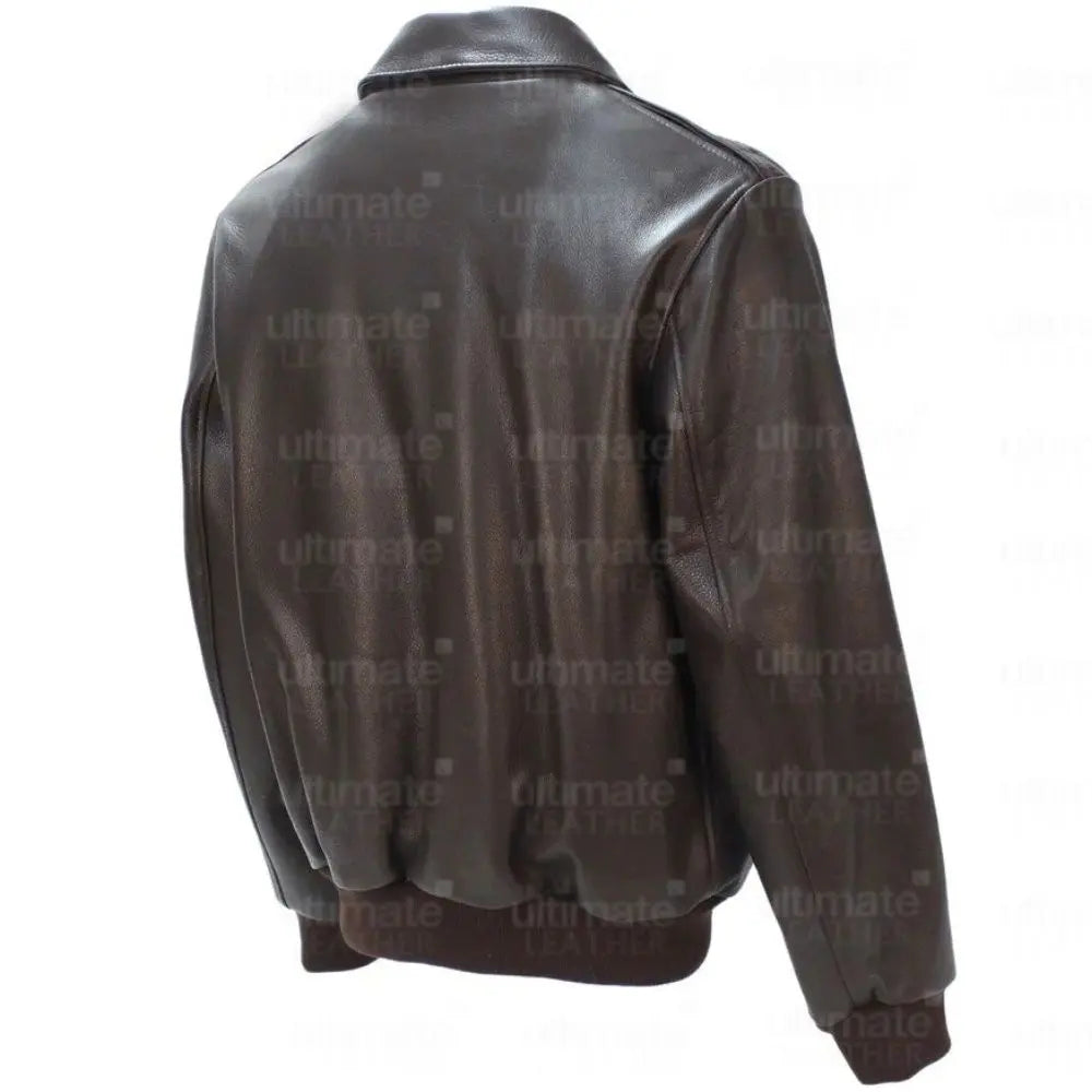 A-2 Flight Bomber Dark Brown Men's Leather Jacket