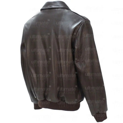 A-2 Flight Bomber Dark Brown Men's Leather Jacket
