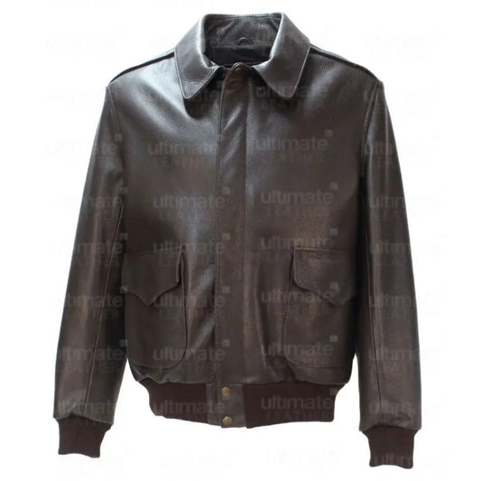 A-2 Flight Bomber Dark Brown Men's Leather Jacket