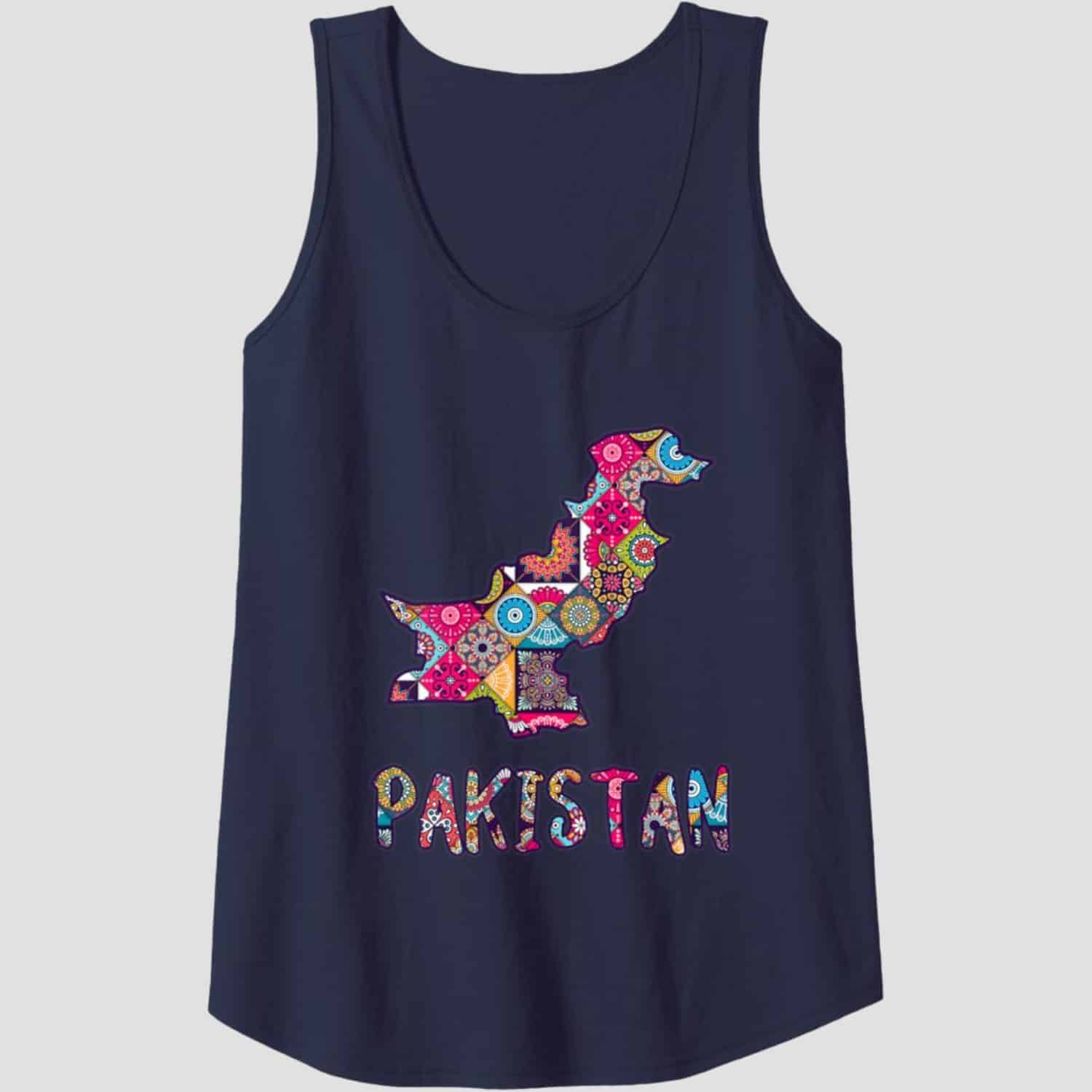 Pakistani Culture Map Pattern T-Shirt Girls Top