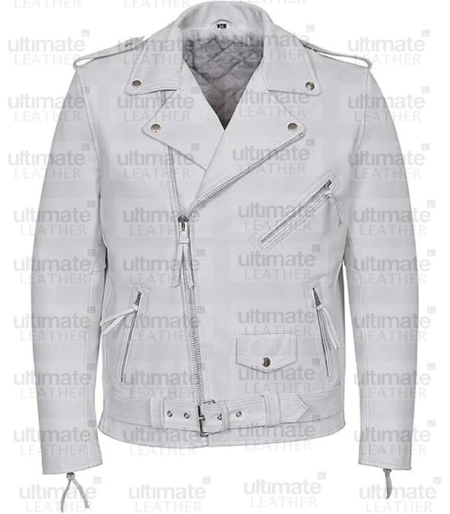 Vintage Brando White Leather Jacket