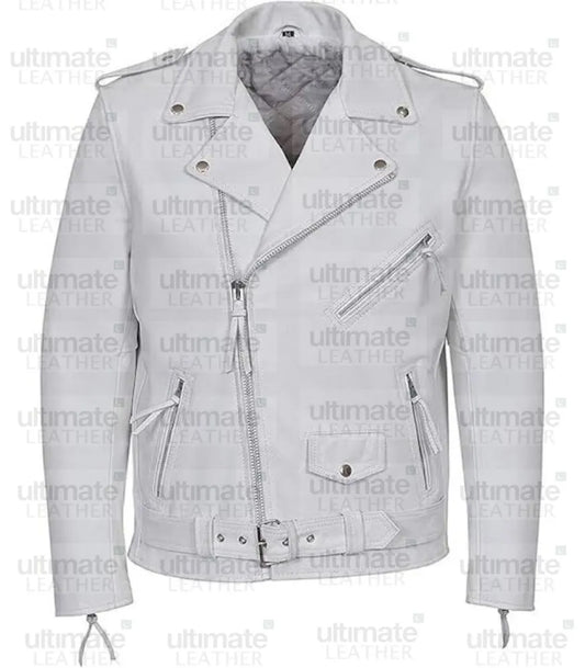Vintage Brando White Leather Jacket