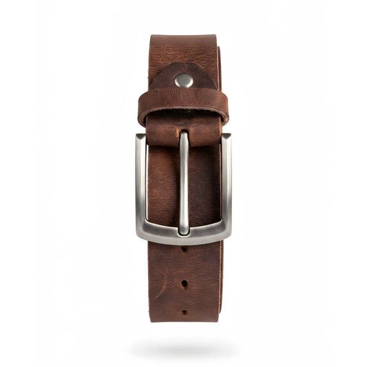 Vintage Brown Genuine Leather Belt for Men