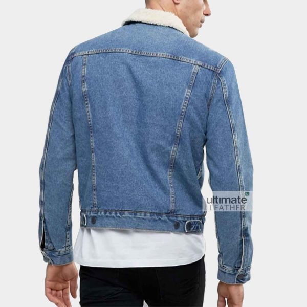 New Look Fur Blue Denim Jacket - Image 3