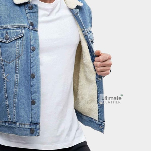 New Look Fur Blue Denim Jacket - Image 2